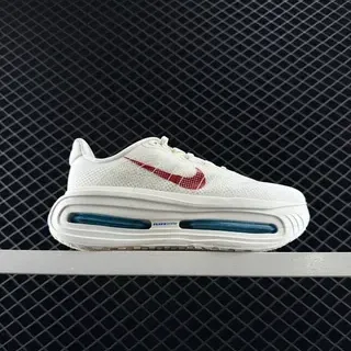 Nike أبيض وأحمر مع upper شبكي محبوك مرئي Air Zoom cushioning حذاء أسلوب حياة