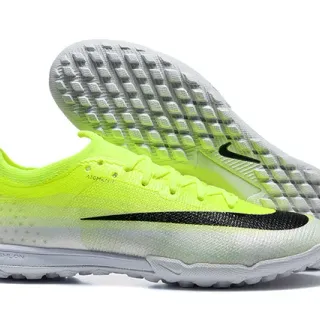Nike Amarelo Preto Tricô Gradiente Superior Listras Swoosh Turf Sapatos de Futebol