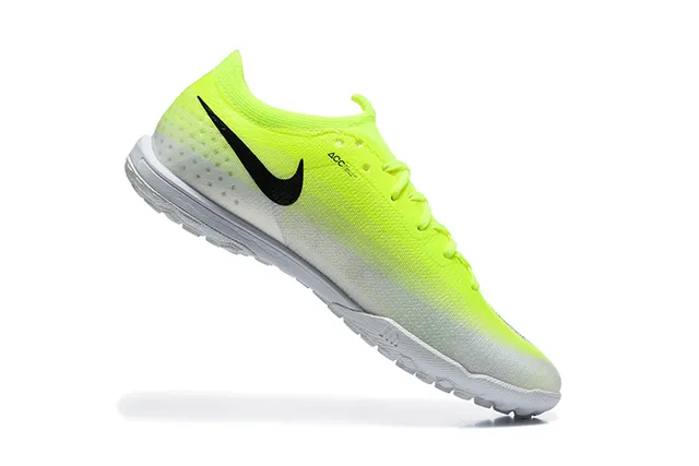 Nike Yellow Black Knit Gradient Upper Swoosh Stripe Turf Soccer Shoes 3
