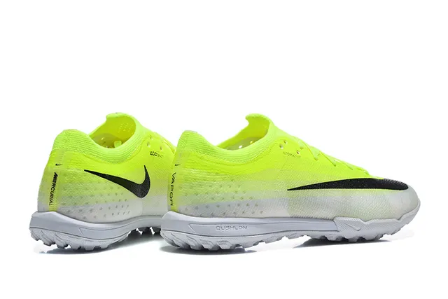 Nike Yellow Black Knit Gradient Upper Swoosh Stripe Turf Soccer Shoes 5