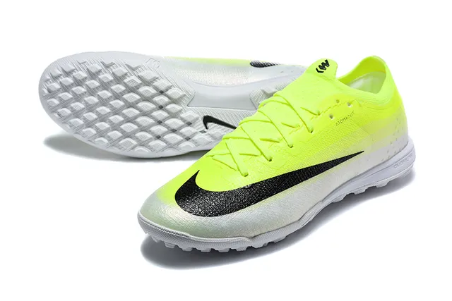 Nike Yellow Black Knit Gradient Upper Swoosh Stripe Turf Soccer Shoes 6
