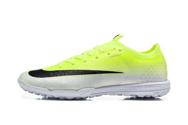 Nike Yellow Black Knit Gradient Upper Swoosh Stripe Turf Soccer Shoes 10
