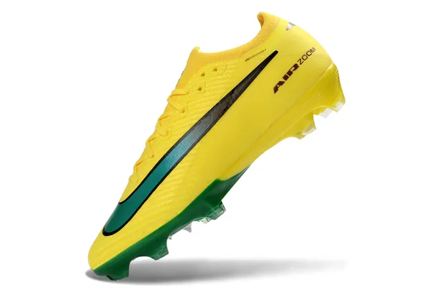 Nike Amarelo Verde Flyknit Superior Baixo Corte Colar Ajuste à Meia Campo Firme Sapatos de Futebol 3