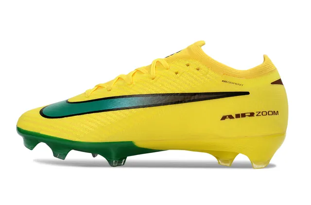 Nike Amarelo Verde Flyknit Superior Baixo Corte Colar Ajuste à Meia Campo Firme Sapatos de Futebol 6