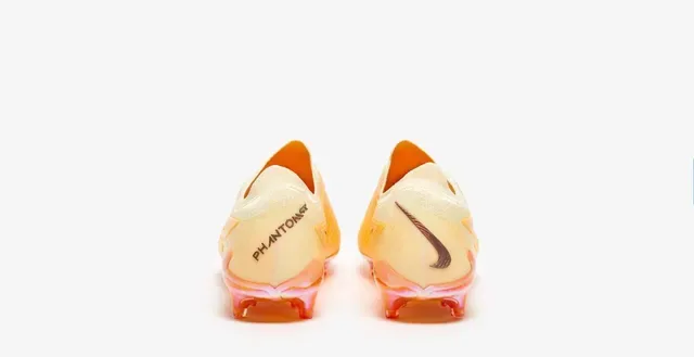 Nike Yellow Orange Knit Upper Asymmetric Lacing Firm-Ground Soccer Shoes 3