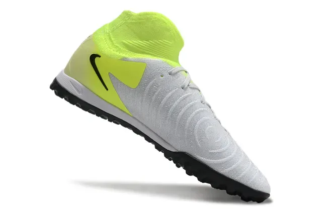 Nike أصفر أبيض High-Top Sock-Fit Collar أعلى علوي صناعي مظعوم Turf أحذية كرة القدم 2
