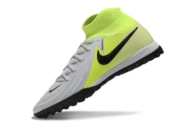 Nike أصفر أبيض High-Top Sock-Fit Collar أعلى علوي صناعي مظعوم Turf أحذية كرة القدم 3