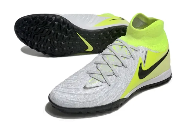 Nike أصفر أبيض High-Top Sock-Fit Collar أعلى علوي صناعي مظعوم Turf أحذية كرة القدم 4