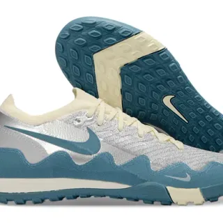 Nike Zoom 2K أحذية رياضية زرقاء فضية موجية إطار اصطناعي معدني منسوج علوية