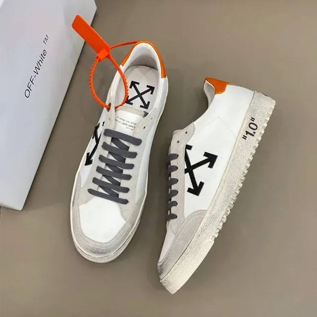 Off-White Black Industrial Design Distressed Cupsole Lifestyle Sneakers 8