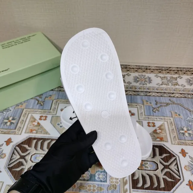 Off-White Black Minimalist Slide-Style Slippers 3