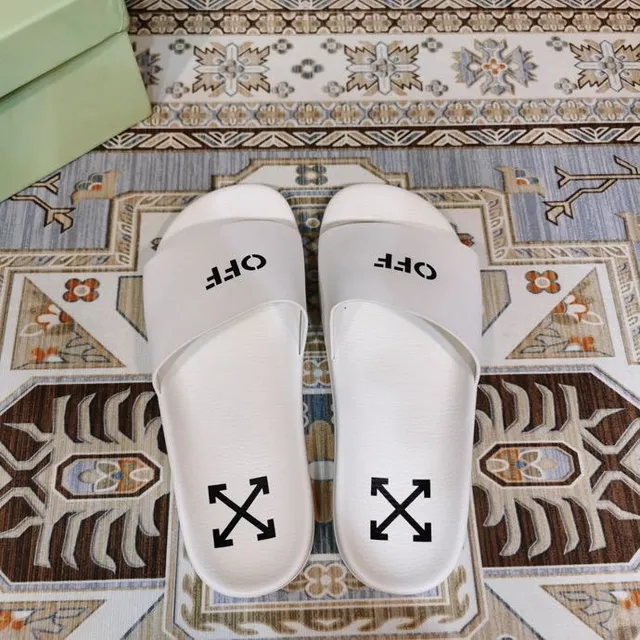 Off-White Black Minimalist Slide-Style Slippers 9