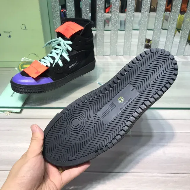 Off-White Negro Púrpura High-Top Detalle Industrial Zapatillas Lifestyle 2
