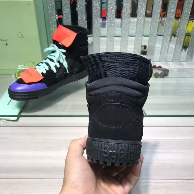 Off-White Negro Púrpura High-Top Detalle Industrial Zapatillas Lifestyle 3