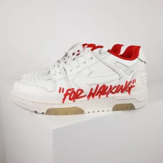 Off-White 'FOR WALKING' White Red Lifestyle Sneakers