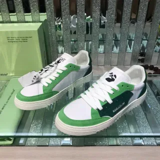Off-White Green Low-Top Suede-and-Synthetic Overlay Lifestyle Sneakers