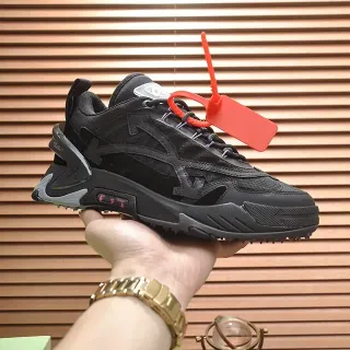 Off-White Industrial Runner Black Gray Red Chunky Sneakers