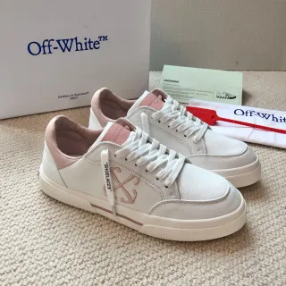 Off-White Pink Canvas Upper Accent Detailing Lifestyle Sneakers