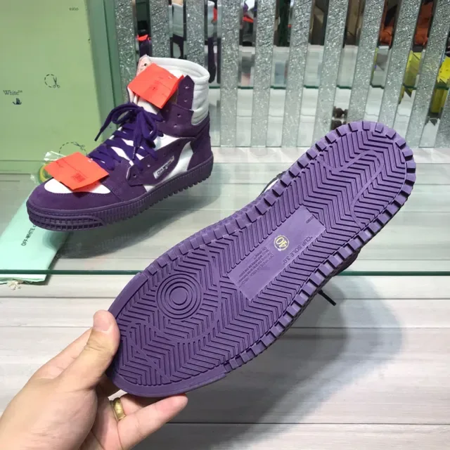 Off-White Zapatillas Lifestyle de Estilo Industrial en Morado y Blanco de Alto 2