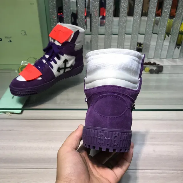 Off-White Zapatillas Lifestyle de Estilo Industrial en Morado y Blanco de Alto 3