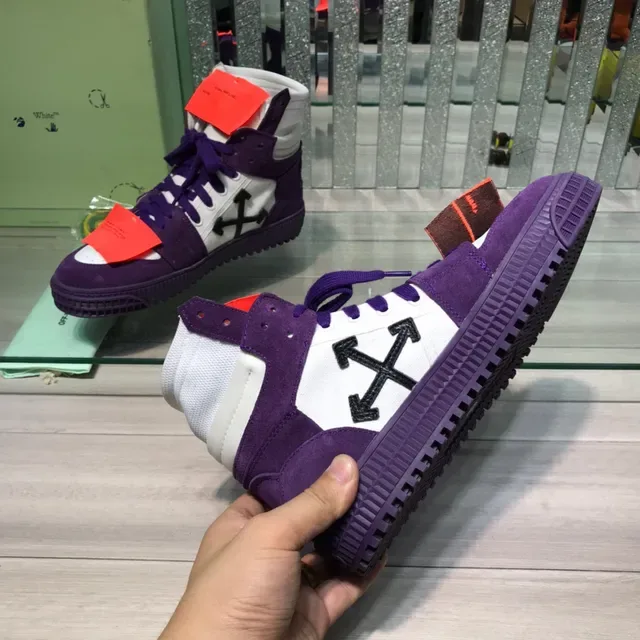 Off-White Zapatillas Lifestyle de Estilo Industrial en Morado y Blanco de Alto 4