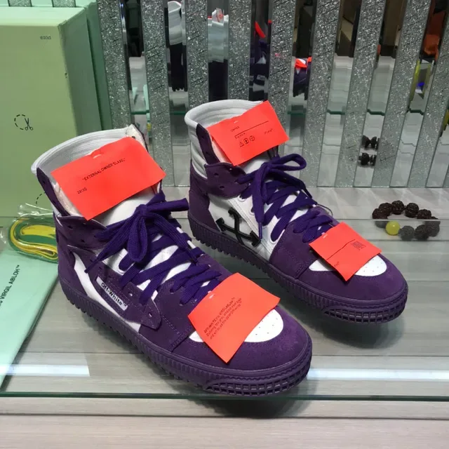 Off-White Zapatillas Lifestyle de Estilo Industrial en Morado y Blanco de Alto 7