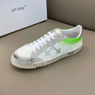 Off-White The Ten 1.0 White Neon Green Gradient Lifestyle Sneakers