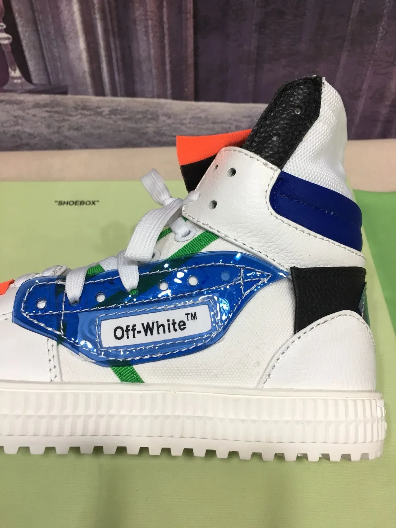 Off-White The Ten সাদা নীল কালো সবুজ কমলা লাইফস্টাইল স্নিকার 3
