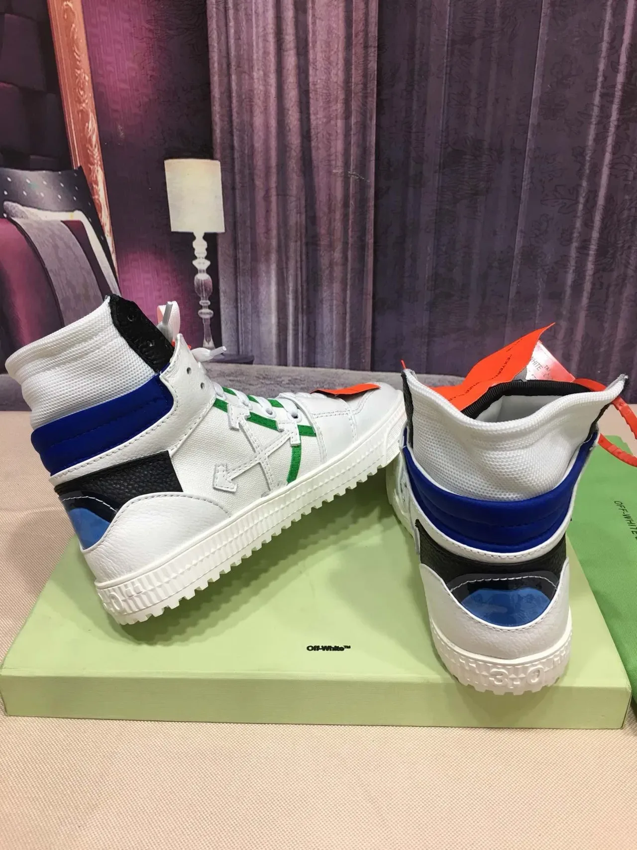 Off-White The Ten সাদা নীল কালো সবুজ কমলা লাইফস্টাইল স্নিকার 4