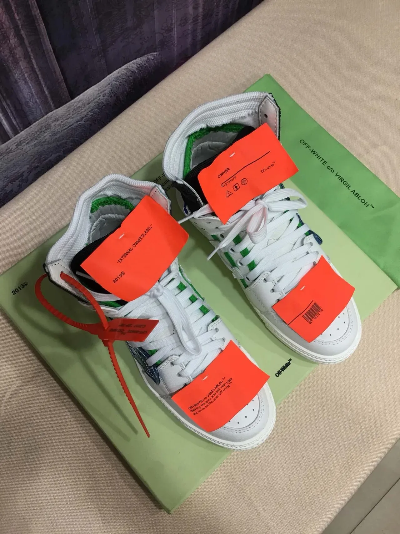 Off-White The Ten সাদা নীল কালো সবুজ কমলা লাইফস্টাইল স্নিকার 6