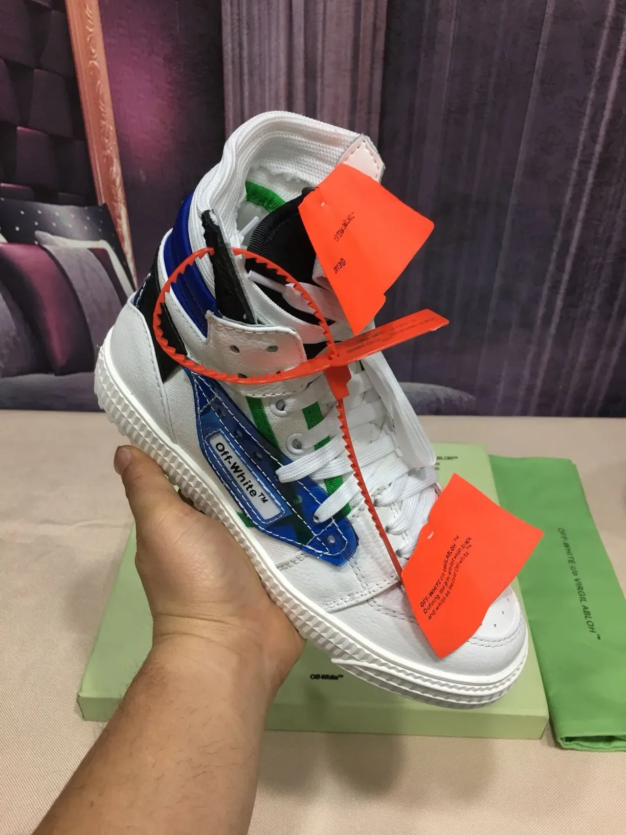Off-White The Ten সাদা নীল কালো সবুজ কমলা লাইফস্টাইল স্নিকার 8