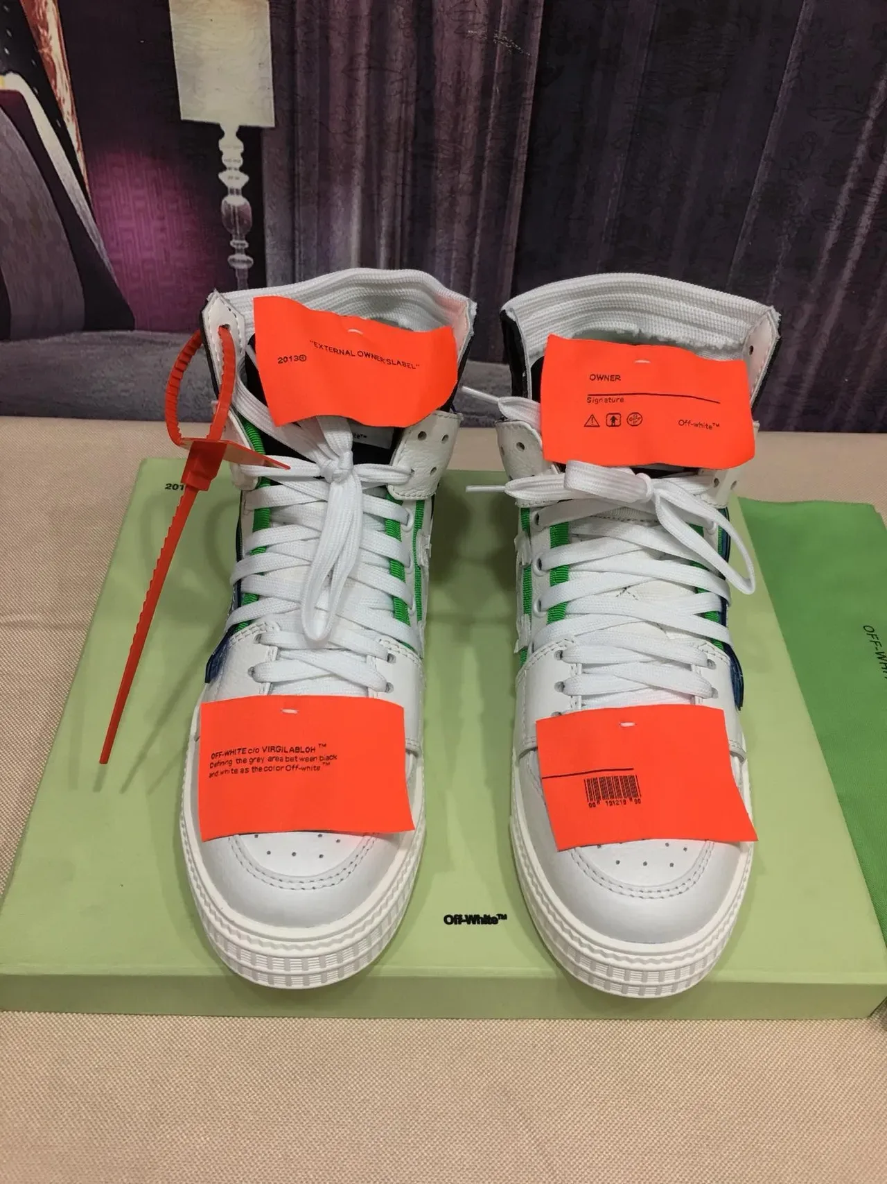 Off-White The Ten সাদা নীল কালো সবুজ কমলা লাইফস্টাইল স্নিকার 9