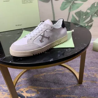 Off-White X Sneaker White Gray Black Metallic Logo Lifestyle Sneakers