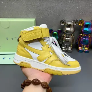 Off-White Yellow High-Top Industrial Strap Lifestyle Sneakers