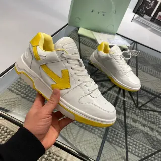 Off-White Yellow Low-Top Arrow-Logo Lifestyle Sneakers