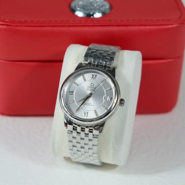 Omega De Ville Co-Axial Chronometer Silver-Tone यांत्रिक घड़ी 5