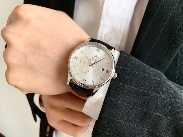 Omega De Ville Prestige Co-Axial Chronometer Silver Dial Black Leather Mechanical Watch 11