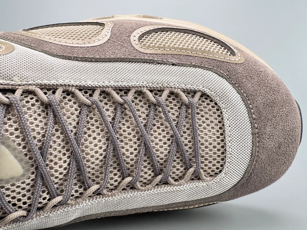 On beige marrón abierto hexagonal CloudTec mediopunto malla y ante panel construcción zapatillas 7