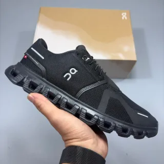 On Black White Mesh Upper Hollowed CloudTec Midsole Lifestyle Sneakers