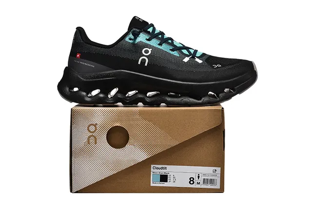 On Cloudmonster Black Teal chaussures de course 5