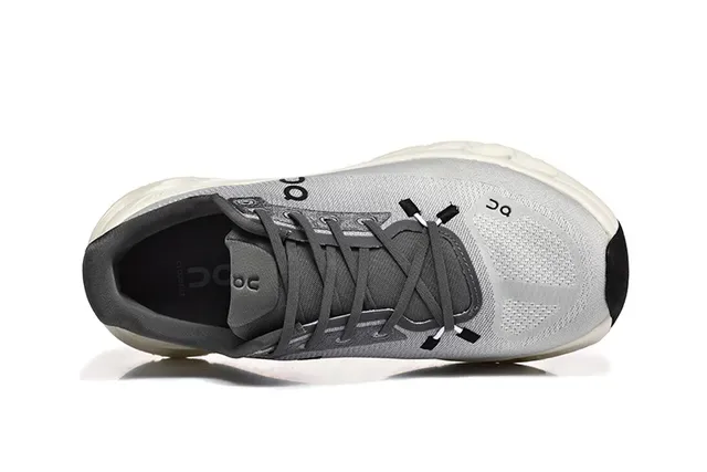 On Cloudmonster Gray and Black Running Shoes 2