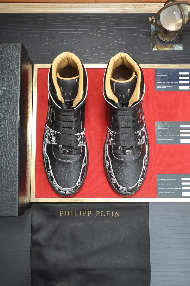 Philipp Plein Black Bandana Skull Print High-Top Lifestyle Sneakers 3