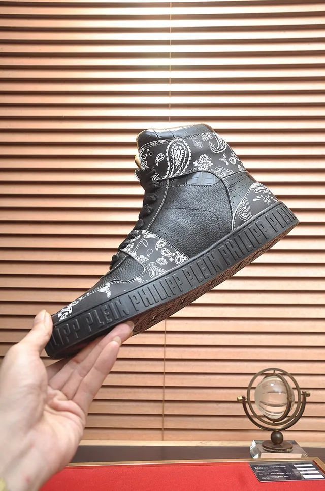 Philipp Plein Black Bandana Skull Print High-Top Lifestyle Sneakers 5