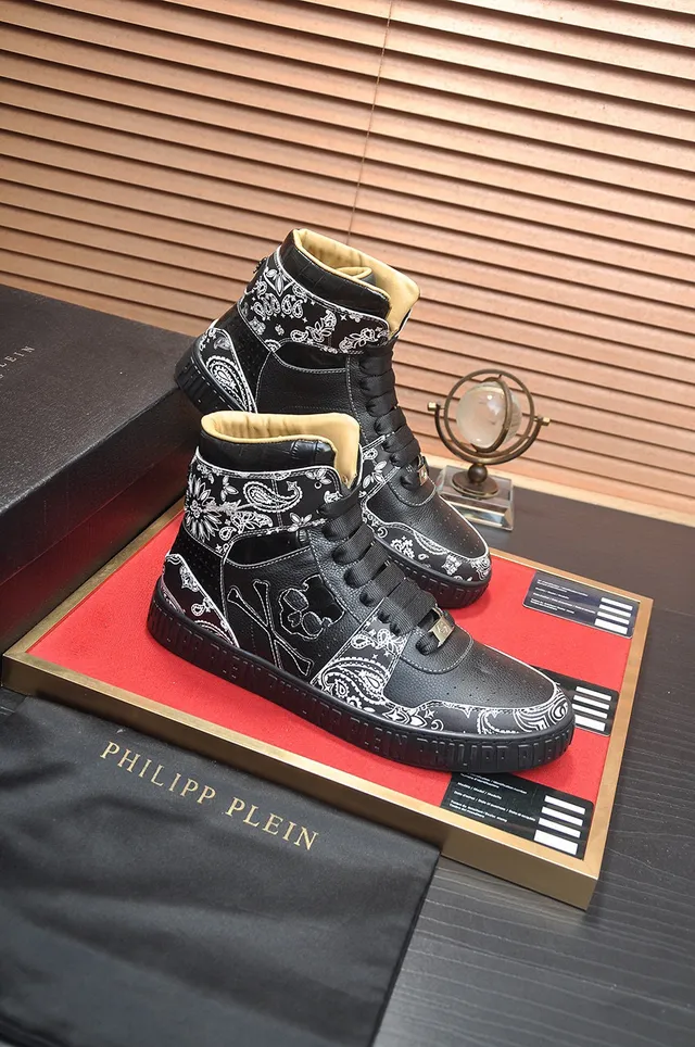 Philipp Plein Black Bandana Skull Print High-Top Lifestyle Sneakers 6