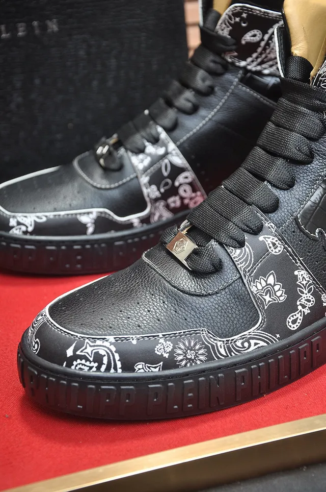 Philipp Plein Black Bandana Skull Print High-Top Lifestyle Sneakers 8
