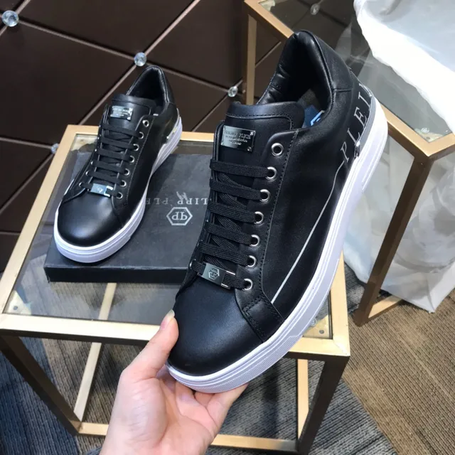 Philipp Plein Black Leather Side-Logo Lifestyle Sneakers 2