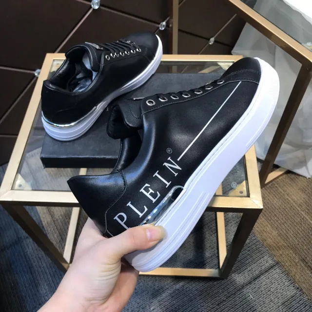 Philipp Plein Black Leather Side-Logo Lifestyle Sneakers 4