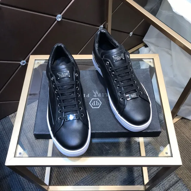 Philipp Plein Black Leather Side-Logo Lifestyle Sneakers 6