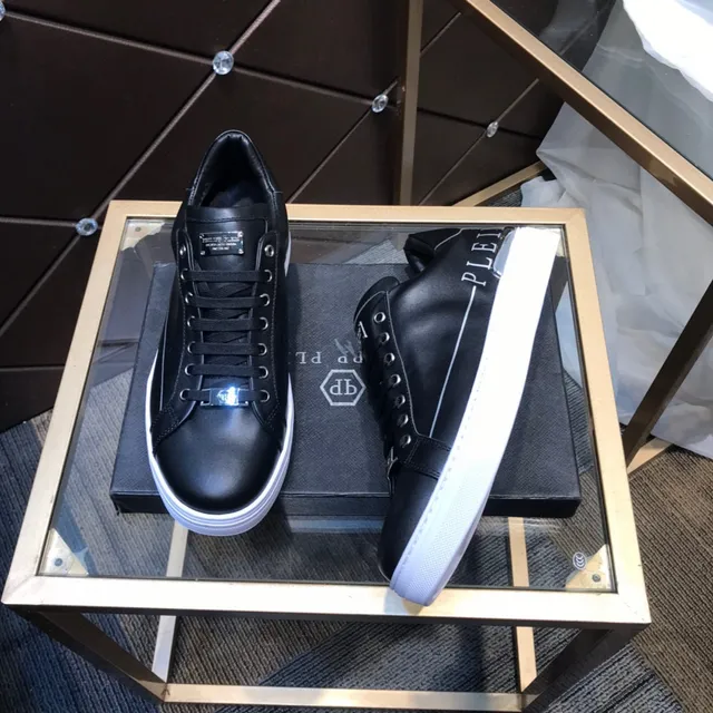 Philipp Plein Black Leather Side-Logo Lifestyle Sneakers 7