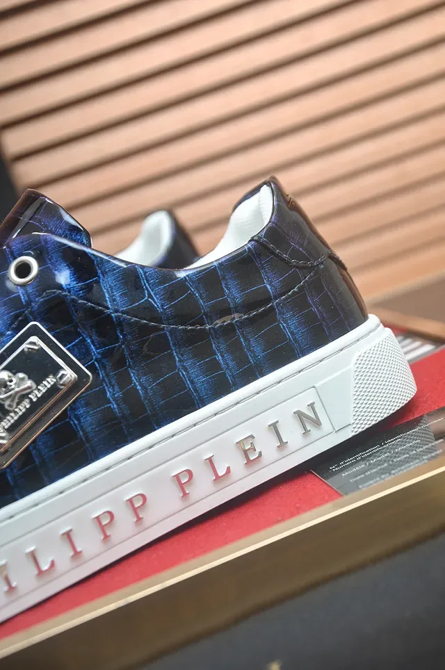 Philipp Plein নীল সাদা ক্রক-এমবসড উপরের ইরিডেসেন্ট গ্রেডিয়েন্ট লাইফস্টাইল স্নিকার 2